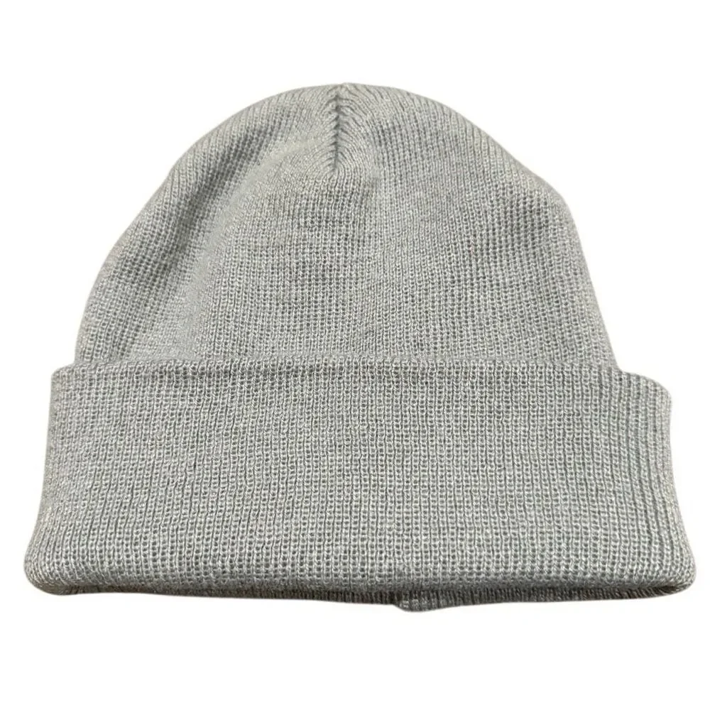 Hot Topic Light Gray Grey Slouch Beanie Cuffed Winter Hat